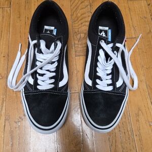 Vans Old Skool Pro Men's Black and White Low-Top Sneakers Men's 10